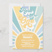 Hier komt de One Boho Sunshine 1e verjaardag Kaart (Voorkant)