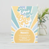 Hier komt de One Boho Sunshine 1e verjaardag Kaart (Staand voorkant)