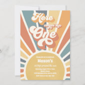 Hier komt de One Boho Sunshine 1e verjaardag Kaart (Voorkant)