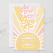 Hier komt de One Boho Sunshine 1e verjaardag Kaart (Voorkant)