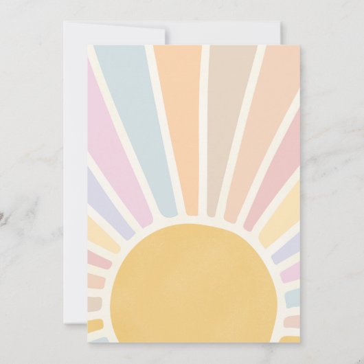 Hier komt de One Boho Sunshine 1e verjaardag Kaart (Achterkant)