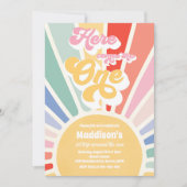 Hier komt de One Boho Sunshine 1e verjaardag Kaart (Voorkant)