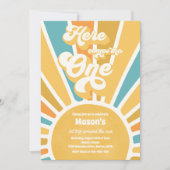 Hier komt de One Boho Sunshine 1e verjaardag Kaart (Voorkant)