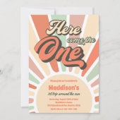 Hier komt de One Sunshine 1e Verjaardag Kaart (Voorkant)