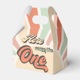 Hier komt de One Sunshine Retro Regenboog Verjaard Bedankdoosjes