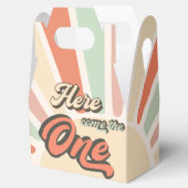 Hier komt de One Sunshine Retro Regenboog Verjaard Bedankdoosjes (Geopend)