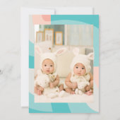 Hier Komt De Regenboog Kleurenfoto 1e Verjaardag Kaart (Achterkant)