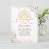 Hier komt de regenboog van de zon op de eerste ver kaart (Staand voorkant)