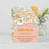 Hier komt de regenboog van de zon op de eerste ver kaart (Staand voorkant)