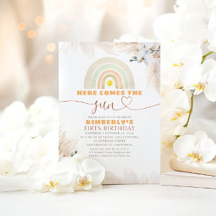 Hier komt de regenboog van de zon op de eerste ver kaart