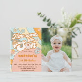 Hier komt de regenboog van de zon op de eerste ver kaart (Staand voorkant)