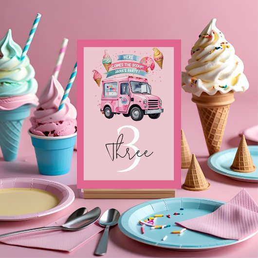 Hier Komt de Schep! Ijsauto Verjaardag  Kaart