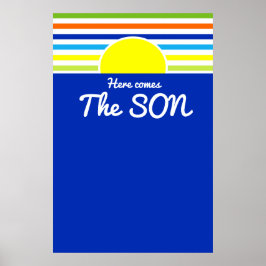 Hier komt de Son Baby shower Achtergrond & Aanmeld Poster