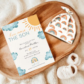 Hier komt de Son Baby shower Boy Blue Kaart