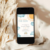 Hier komt de Son Baby shower Boy Blue Kaart