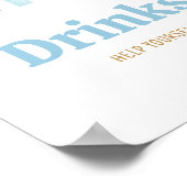 Hier komt de Son Baby shower Drinken Poster (Hoek)