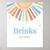 Hier komt de Son Baby shower Drinken Poster (Voorkant)