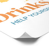 Hier komt de Son Baby shower Drinken Poster (Hoek)