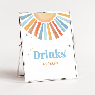 Hier komt de Son Baby shower Drinken Poster