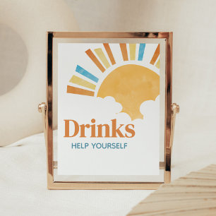 Hier komt de Son Baby shower Drinken Poster