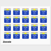 Hier komt de Son Baby shower Favor Square Sticke Vierkante Sticker (Vel)