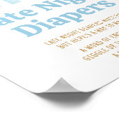 Hier komt de Son Baby shower Late Night Luiers Poster (Hoek)