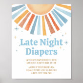 Hier komt de Son Baby shower Late Night Luiers Poster (Voorkant)