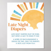 Hier komt de Son Baby shower Late Night Luiers Poster (Voorkant)