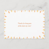 Hier komt de Son Baby shower Luier Raffle Informatiekaartje (Achterkant)