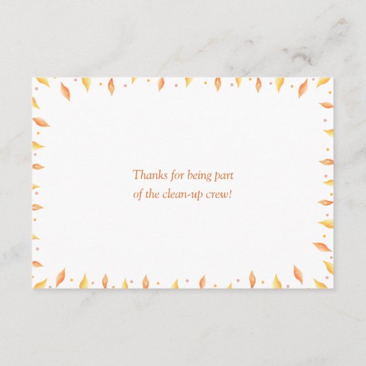 Hier komt de Son Baby shower Luier Raffle Informatiekaartje (Achterkant)