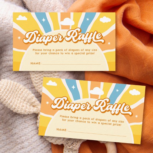 Hier komt de Son Baby shower Luier Raffle Informatiekaartje