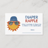 Hier komt de Son Baby shower Luier Raffle Informatiekaartje (Voorkant)