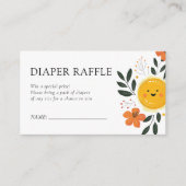 Hier komt de Son Baby shower Luier Raffle Informatiekaartje (Voorkant)