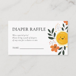 Hier komt de Son Baby shower Luier Raffle Informatiekaartje
