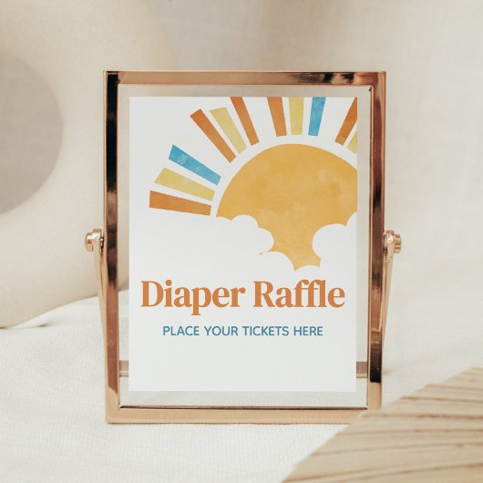 Hier komt de Son Baby shower Luier Raffle Poster