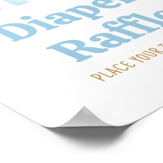 Hier komt de Son Baby shower Luier Raffle Poster (Hoek)