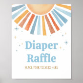 Hier komt de Son Baby shower Luier Raffle Poster (Voorkant)