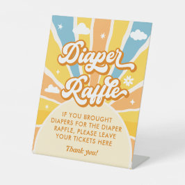 Hier komt de Son Baby shower Luier Raffle Reclamebord Met Voetstuk