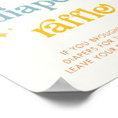 Hier komt de Son Baby shower Luier Raffle Teken Poster (Hoek)