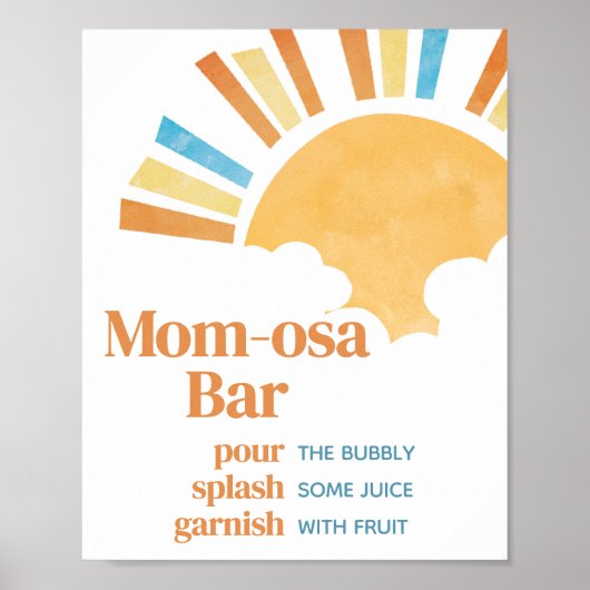 Hier komt de Son Baby shower Moeder Osa Bar Poster (Voorkant)