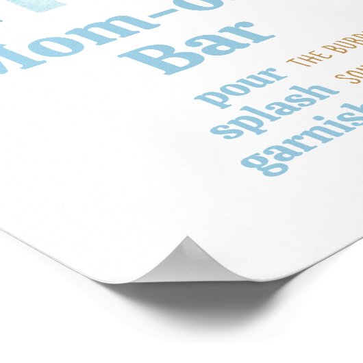 Hier komt de Son Baby shower Moeder Osa Bar Poster (Hoek)