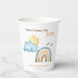 Hier komt de Son Baby shower papieren Borden Bekers