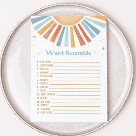 Hier komt de Son Baby shower Word Scramble Game