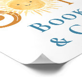 Hier komt de Son Boeken en Gift Baby shower teken Poster (Hoek)