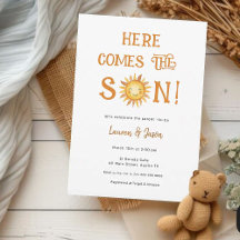 Hier komt de SON Boho Baby shower Invitation