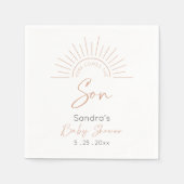 Hier komt de Son Boho Modern Baby shower Servet (Voorkant)