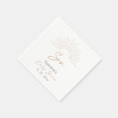 Hier komt de Son Boho Modern Baby shower Servet (Hoek)