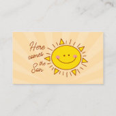 Hier komt de Son Boy Baby shower Luier Raffle Informatiekaartje (Achterkant)