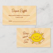 Hier komt de Son Boy Baby shower Luier Raffle Informatiekaartje (Voorkant / Achterkant)