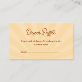 Hier komt de Son Boy Baby shower Luier Raffle Informatiekaartje